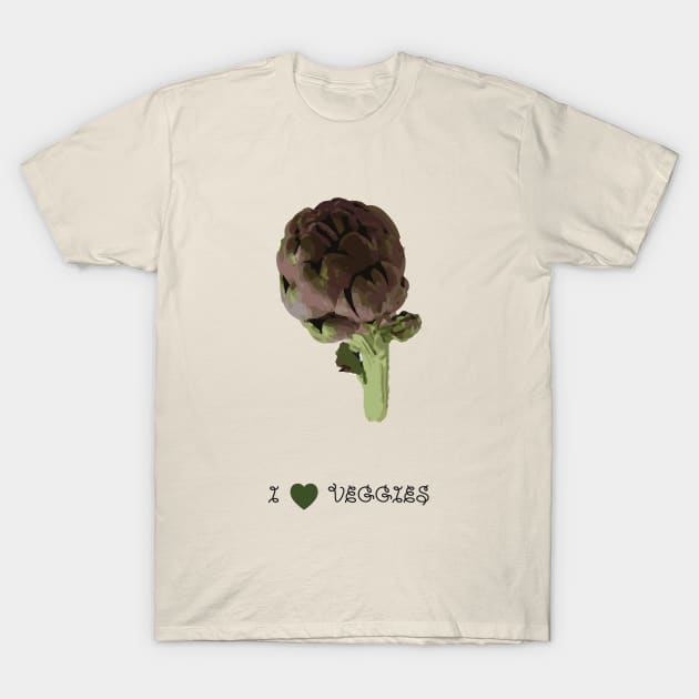Artichoke - I love veggies T-Shirt by PrintablesPassions